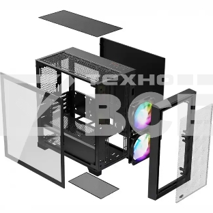 Компьютерный корпус без блока питания PCCooler C3D310 BK ARGB, Mini-Tower, TG, Mesh, 2x120mm ARGB, 2xUSB-A 3.0, mATX, mITX Black