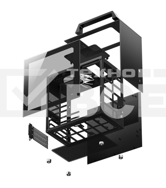 Компьютерный корпус JONSBO T8 PLUS Black без БП, боковые панели из закаленного стекла, mini-ITX, черный