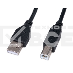 Кабель USB2.0 Cablexpert CCF-USB2-AMBM-1M, AM/BM, медь, двойн.экран, фер.кольцо, Pro, 1м, черный, пакет, фото3