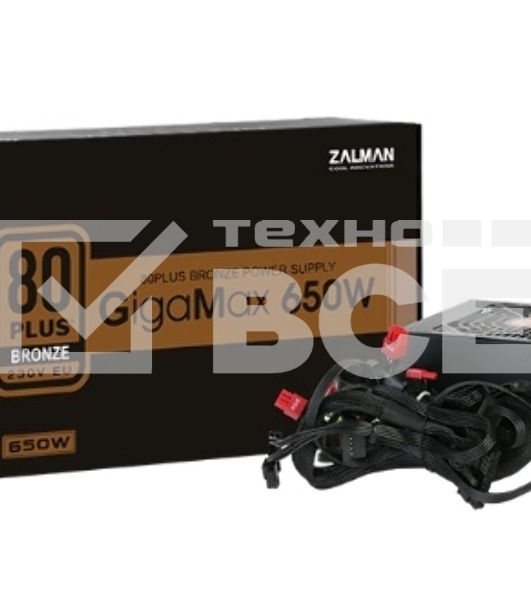 Блок питания Zalman ZM650-GVII, 650Вт, 80 PLUS Bronze. 120vv. черный