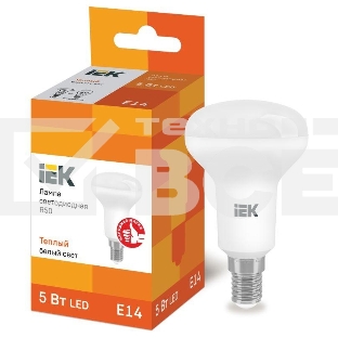 Лампа светодиодная ECO R50 5Вт 3000К тепл. бел. E14 450лм 230-240В ИЭК LLE-R50-5-230-30-E14