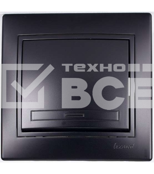Выключатель 1-кл. 1п СП Мира 10А IP20 со вставкой черн. бархат LEZARD 701-4242-100