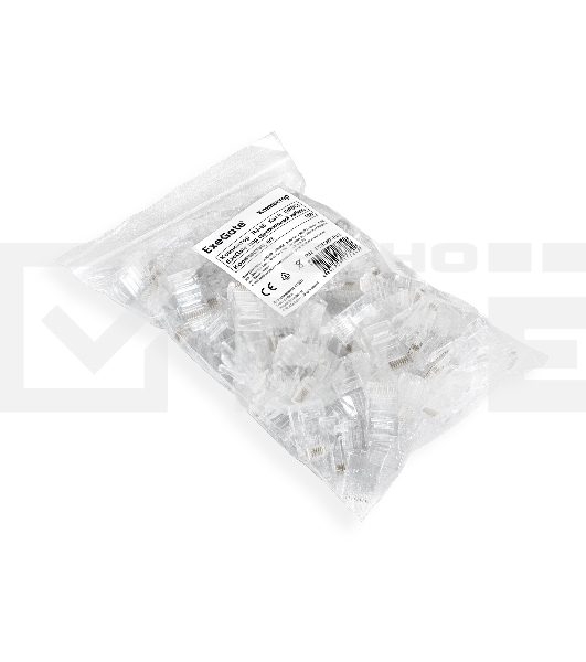 Коннектор RJ-45 Exegate EX283691RUS Кат.6 (8P8C) под одножильный кабель (100шт)