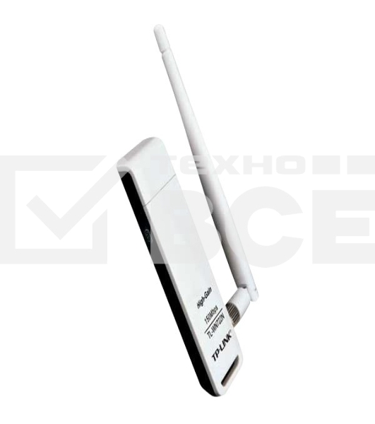 Адаптер TP-Link SOHO TL-WN722N 150Mbps High Gain Wireless N USB Adapter with Cradle, 1T1R, 2.4GHz, 802.11n/g/b, 1 detachable antenna