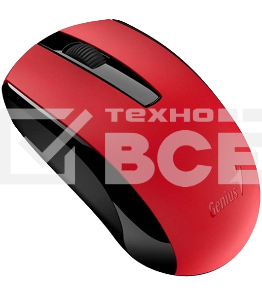 Мышь беспроводная Genius ECO-8100 красный, 1600 dpi, радиоканал, USB, кнопки - 3