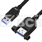 Удлинитель GCR 2.0m USB 3.0, AM/AF крепление под винт, черный, GCR-53902, фото2