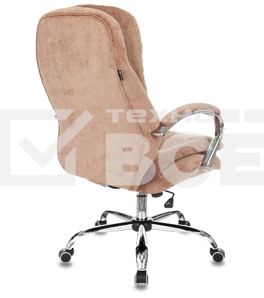 Кресло руководителя Бюрократ T-9950SL Fabric светло-коричневый Velvet 90, крестовина металл хром