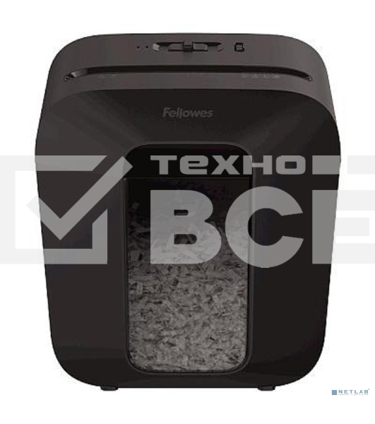 Шредер Fellowes PowerShred LX25 черный (секр.P-4)/перекрестный/6лист./11.5лтр./скрепки/скобы/пл.карты
