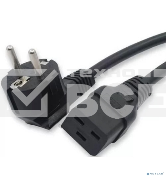 Кабель питания Filum ПВС-АП 3x1.5 CEE 7/7(Schuko) угловая - C19, 220/250В, 16А, чёрный, 3м