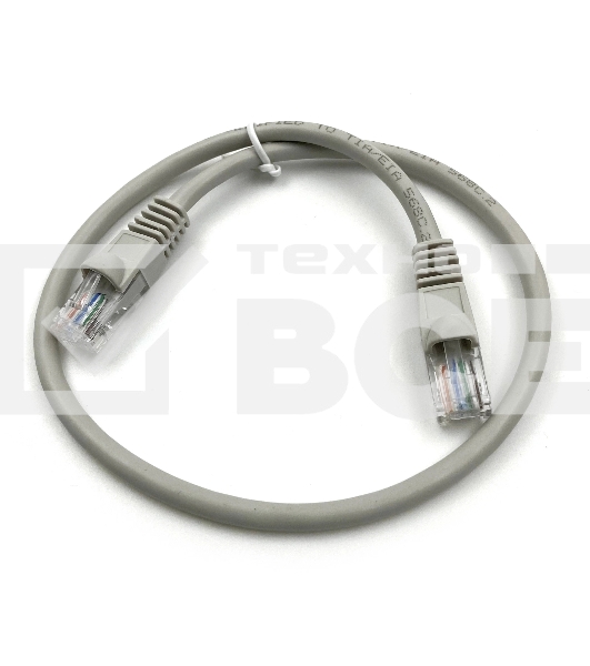 Патч-корд Buro UTP 4 пары cat5E CCA molded 0.25м серый RJ-45 (m)-RJ-45 (m) (упак.:1шт)