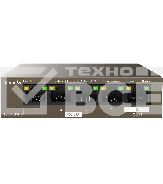 Коммутатор Tenda TEG1105PD