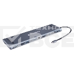 Док-станция Type-C Gembird UHB-D6, 12в1: 2xUSB3.1, USB2.0, RJ45, Type-C PD87W, Jack 3.5, SD/TF, 2xHDMI, VGA, Type-C, кабель 23см, алюминий, фото8