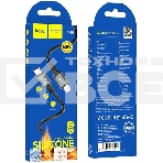 Кабель USB2.0 Hoco Type-C/Type-C, 3А, 60Вт, силиконовая оплетка, X86, 1м, черный, коробка, фото 1