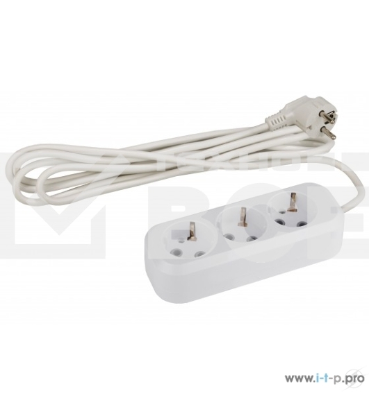 Удлинитель электрический ЭРА  UX-3e-1,5m с заземлением 3 розетки 1,5м ПВС 3x0,75мм2 10А