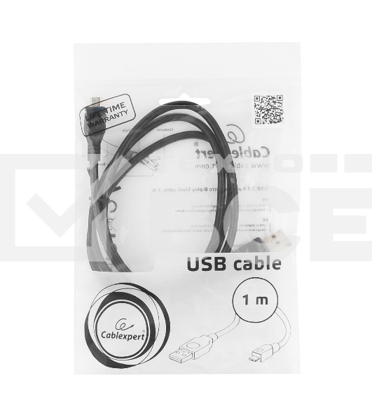 Кабель USB 2.0 Pro Cablexpert CCP-mUSB2-AMBM-1M, AM/microBM 5P, 1м, экран, черный, пакет