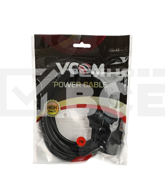Кабель монитор - компьютер 220V (UPS -> устройство) VCOM <VDE> 3G*0.75mm (CE001-CU) 3м