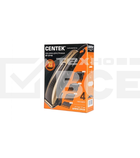 Машинка для стрижки Centek CT-2110 (черный/золотой) титановые ножи, прорезиненный корпус