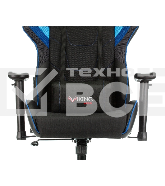 Кресло игровое Бюрократ VIKING 4 AERO BLUE черный/синий, искусст.кожа/ткань, две подушки