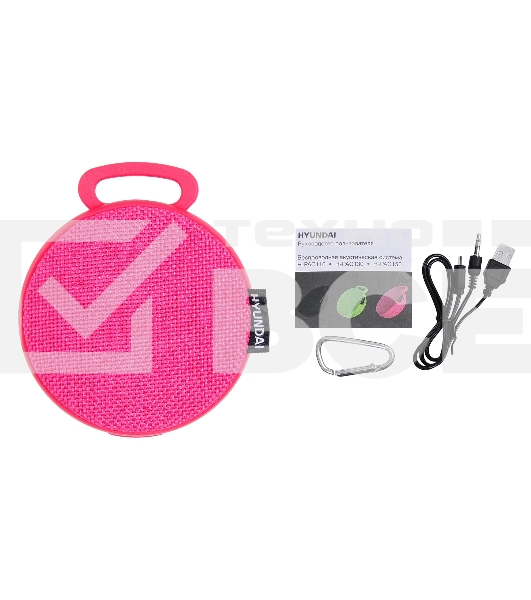 Колонка портативная Hyundai H-PAC150 красный 3W 1.0 BT/3.5Jack/USB 10м 300mAh