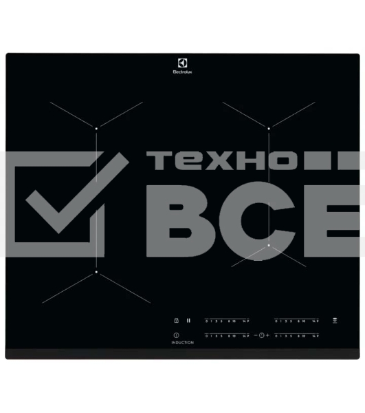 Встраиваемая варочная поверхность Electrolux индукционная, 60 см, распознавание наличия посуды, черный цвет