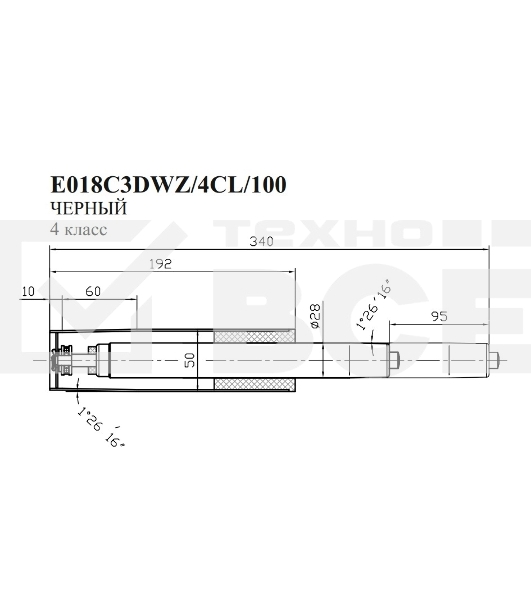 Газлифт Бюрократ E018 E018C3DWZ/4CL/100 черный
