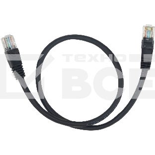 Патч-корд Buro UTP 4 пары cat5E CCA molded 0.25м черный RJ-45 (m)-RJ-45 (m) (упак.:1шт)
