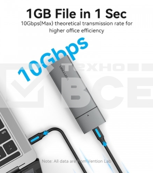 Корпус для SSD Vention USB 3.1 Gen 2-C M.2 NVMe Серый