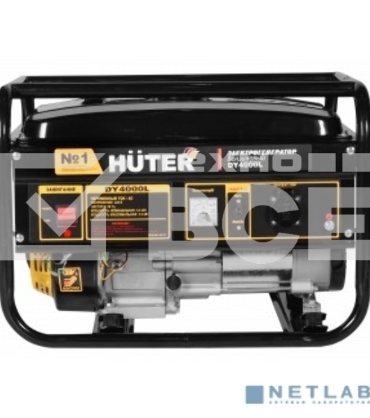 Электрогенератор бензиновый Huter DY4000L, 3.3 кВт, 68 дБ, 40.3 кг