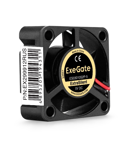 Вентилятор 5В DC ExeGate ExtraSilent ES03010S2P-5 (30x30x10 мм, Sleeve bearing (подшипник скольжения),2pin, 7000RPM, 22dBA)