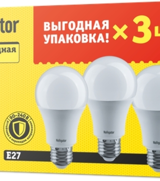 Лампа светодиодная Navigator NLL-A60-15-230-4K-E27 15 Вт грушевидная 4000К белый E27 1200 лм 176-264В