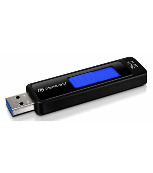 Флешка USB Transcend JetFlash 760 (TS64GJF760), 64Gb, USB 3.0, R/W 130/40, черный/синий