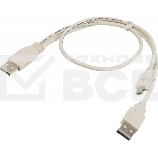 Kабель USB2.0 Ningbo mini (5pin)-A 0,5m +доп.питание A(0.3m)
