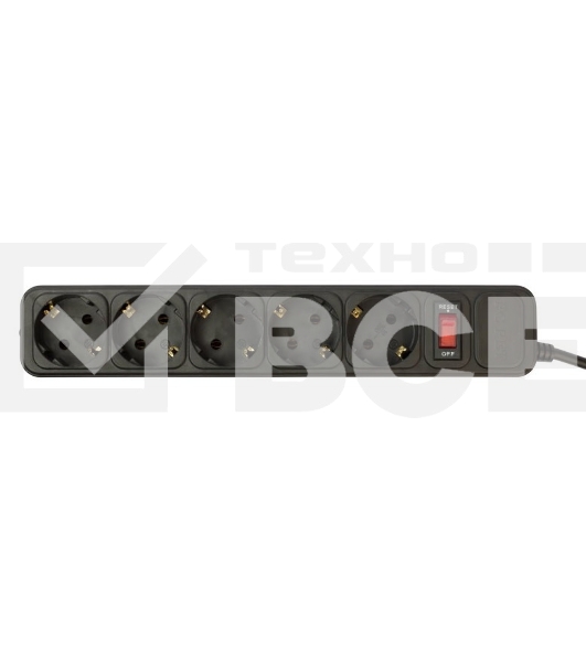 Сетевой фильтр PC Pet AP01006-5-BK 5м (5 розеток) черный