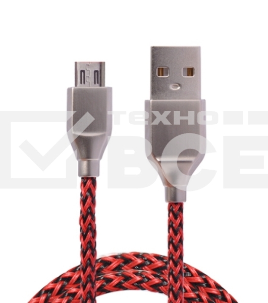 Кабель USB ACD-Titan MicroUSB ~ USB-A Нейлон, 1м, красно-черный (ACD-U927-M1R)