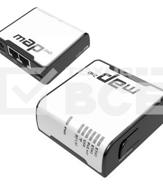 Беспроводной маршрутизатор MikroTik RBmAP2nD 802.11n 300Mbps 2.4 ГГц -1xLAN PoE белый