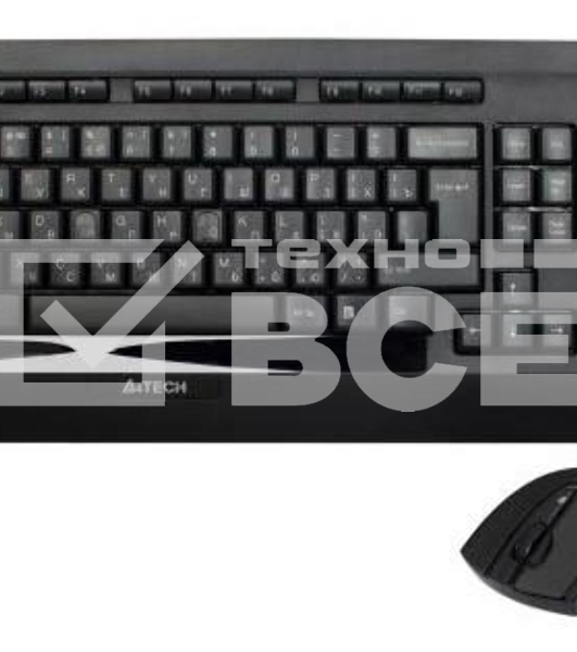 Клавиатура + мышь A4TECH W 9300F USB (черный), 2.4G наноприемник