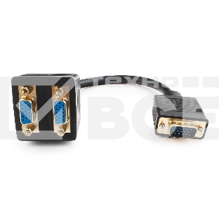 Разветвитель VGA Cablexpert CC-VGAX2-20CM, HD15M/2x15F, 1 компьютер - 2 монитора