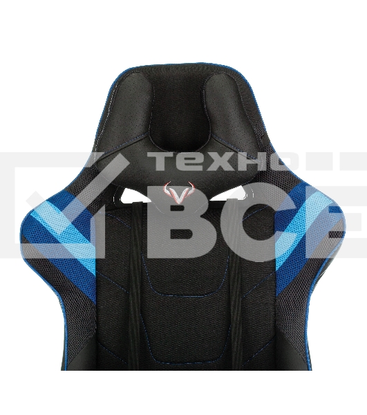 Кресло игровое Бюрократ VIKING 4 AERO BLUE черный/синий, искусст.кожа/ткань, две подушки