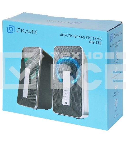 Колонки Oklick OK-130 2.0 черный BT портативные