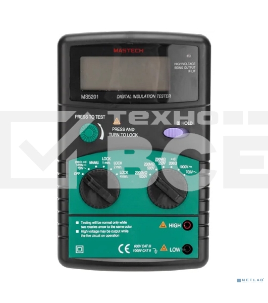 Измеритель сопротивления изоляции MS5201 MASTECH