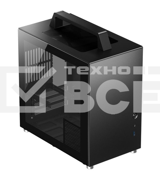 Компьютерный корпус JONSBO T8 PLUS Black без БП, боковые панели из закаленного стекла, mini-ITX, черный