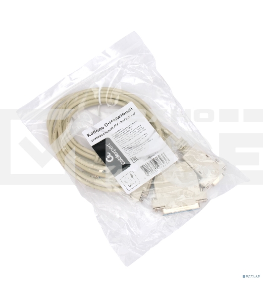 Кабель 0-модемный Cablexpert CC-140-6-N универсальный, 25F+9F/25F+9F, 1.8м, пакет