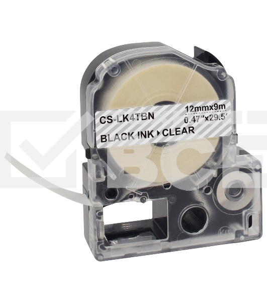 Картридж ленточный Cactus CS-LK4TBN черный, 12 мм, 9 м для Epson LW300/LW400/LW700/LW600P/LW1000P/K400/Z700/Z900