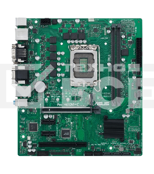 Материнская плата ASUS Pro H610M-C-CSM, LGA 1700, Intel H610, 2xDDR5, 4xSATA, 1xM.2, 1xPCIe 5.0 x16, 2xPCIe x1, 1xPCI, 1xHDMI, 1xDP, 1xDVI-D, 1xVGA, 1x 1Gb LAN, 2xUSB-A 3.2 Gen 2, 2xUSB-A 2.0, 3x3.5 мм, 7.1, mATX