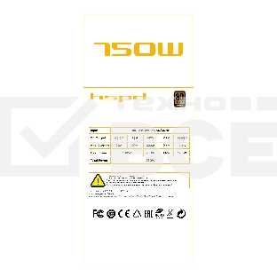 Блок питания Power Supply HSPD, 750W 80+ Bronze Белый (ATX, 2.31, Semi-modular, 1x24(20+4)pin 550mm, 1xCPU*2 8(4+4)pin 600+150mm, 1xPCIe*2 8(6+2)pin 500+150mm, 2xSATA*3 400+150+150mm, 1xMOLEX4pin*3+FDD 400+150+150+150mm , Active, 120x120mm, 150x140x86mm, 