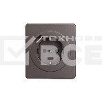 Розетка Kranz ROUND 1-ая с/з с/у з/ш 16А с USB A+C быстрой зарядки 5В/3А титан, фото 1