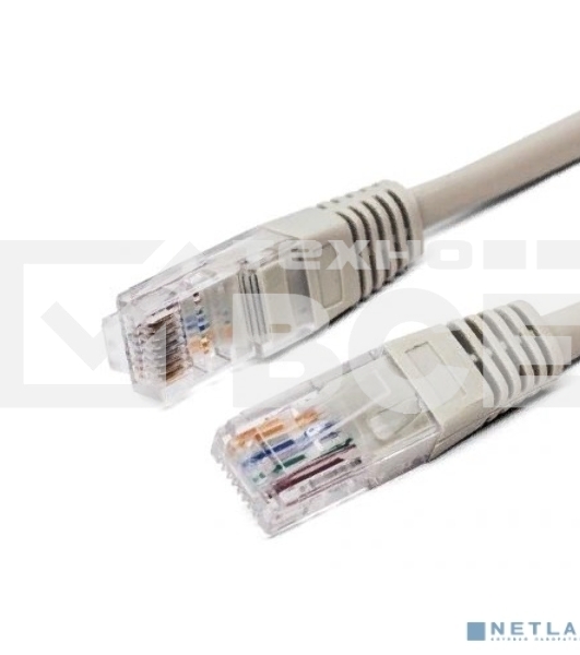 Кабель патч-корд, Filum FL-U5-C-3M U/UTP 5e cat. 3м, 26AWG(7x0.16 мм), чистая медь, PVC, серый