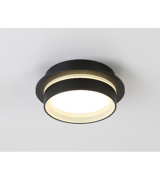 Светильник Ambrella light TN5385 SBK/FR черный песок/белый матовый GX53 IP44 D105*40