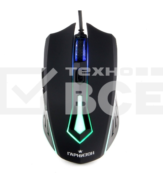 Мышь проводная Гарнизон GM-700G черный, 1600 dpi, USB, кнопки - 6