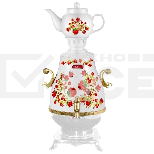 Самовар электрический Kelli KL-1321 Обьем 4 л Заварной чайник 0,9 л Раздельная нагревательная система Кнопки вкл./выкл. и поддержания температуры Функция автоматического кипячения и поддержания температуры Закрытый нагревательный элемент Пластиковый корпу